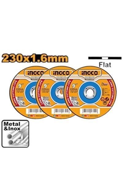 Ingco Set de 3 discuri abrazive de tăiere pentru metal și oțel inoxidabil 230...