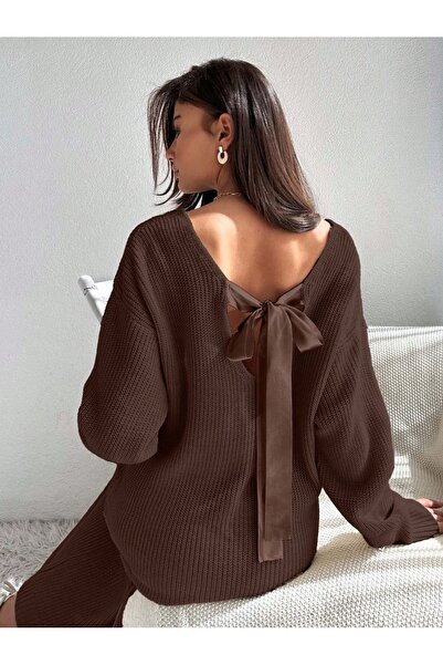 tofan TRİKO ELBİSE KURDELYELİ