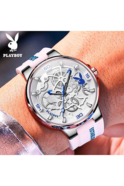 Playboy Men's Watch 3052 White – Luxury Design, Multiple Functions, Luminous Display, 3ATM