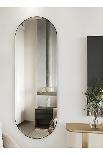 Taimi Elegant DesignMirror 120X80cm-Makeup Mirror with Black Metal Frame for dressing room,living room