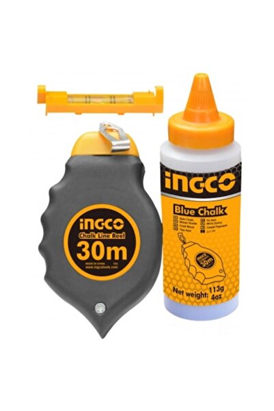 Ingco set sfoară cu cretă HCLR0130 30m, nivelă și sfoară de rezervă incluse