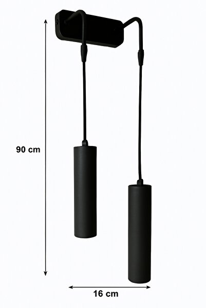 Bozyaka Aydınlatma Serena Decorative 2-Piece Metal Wall Sconce Black (Daylight Led Bulbs Included!!!)