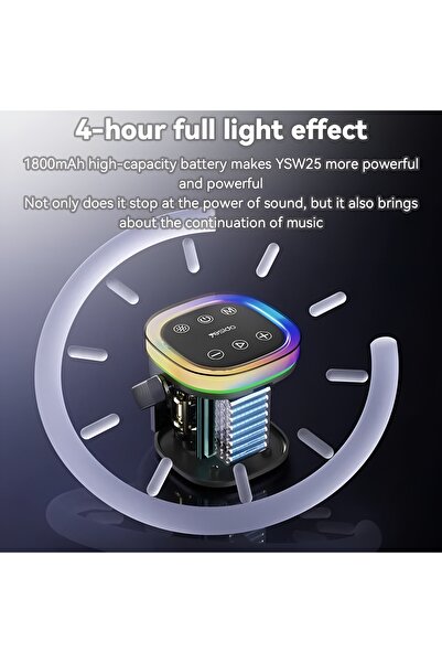Yesido YSW25 IP67 Waterproof Bluetooth Speaker 1800mAh Portable Wireless Speaker with RGB Lighting