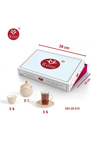 Rose 20-piece tea and coffee serving set with a distinctive classic rose pattern