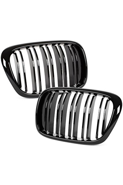 AutoUp Grile frontale duble pentru BMW Seria 5 E39 1995-2003 - Negru lucios