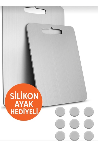 denizhomecollection 304 Stainless Steel 2-Piece Cutting Board 25×35 cm and 15×25 cm