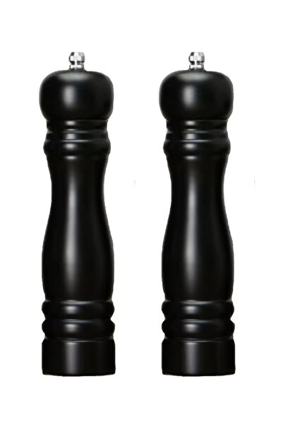 Siyah Ahşap Seramik Bıçaklı Baharat Ve Tuz Değirmeni 20 Cm 2 Adet