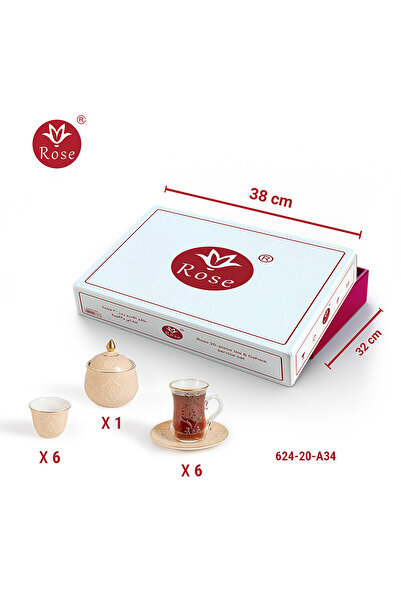 Rose 20-piece tea and coffee serving set with a distinctive classic rose pattern