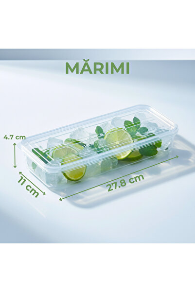 Köken Food Storage Container, Fridge/Freezer Organizer, Airtight Lid, BPA-Free Plastic Box, 1.18 L, Gray