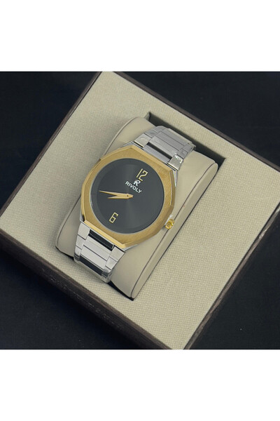 Rivoly ساعة يد للرجال من الستانلس بتصميم عصري مقاوم للماء، ساعة يد كلاسيكية ف...