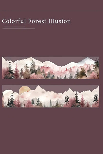 Kolbi Craft Şeffaf Pembe Manzara Pet Bant Rulo 4,5cmx2m Scrapbook Bullet Jour...