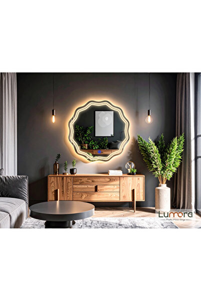 lumora mirror design Zavira Günışığı Led'li Lazer Kumlamalı Lavabo & Banyo Ay...