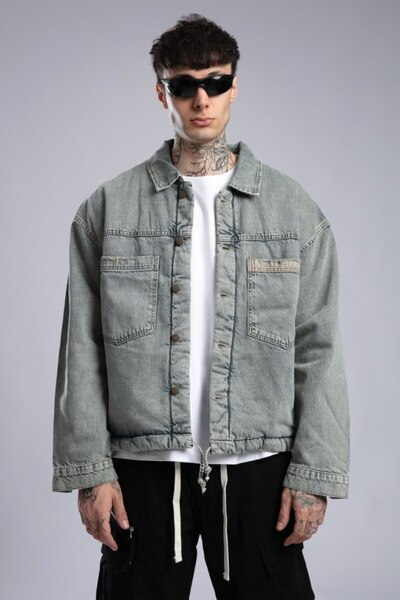 catchjeansro Fur lined denim jacket