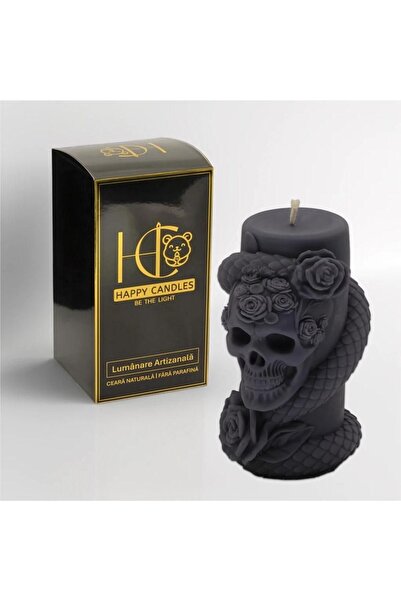 Happy Candles Lumanare parfumata din ceara de soia, Skull N' Roses, Scortisoa...