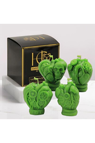 Happy Candles Lumanari din ceara de albine, Set Inimi Steampunk, Halloween