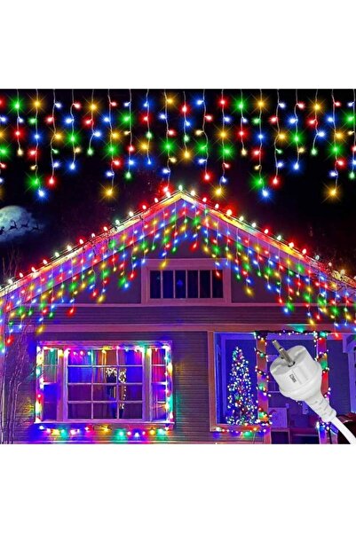 SIKS Tip de instalare de Crăciun cu franjuri/franjuri, 15 metri, 300 LED-uri,...