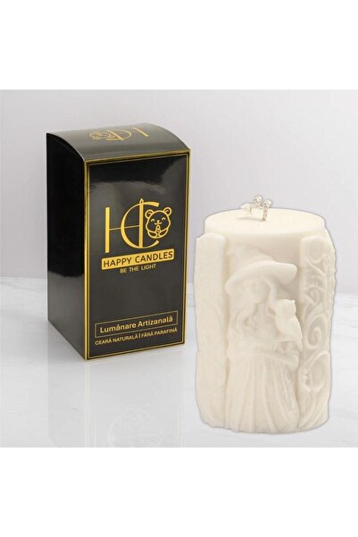 Happy Candles Lumanare parfumata din ceara de soia, Vrajitoare Model 3, French Vanilla, Halloween