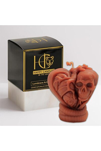 Happy Candles Beeswax Candle, Steampunk Heart, Model 4, Halloween