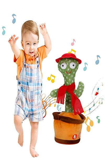 Bundera Konuşan Dans Eden Peluş Oyuncak Müzikli Işıklı Pelüş Saksı Şapkalı Kaktüs