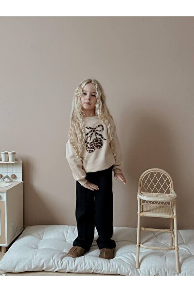 ARBİ kids Devojčin zimski mekani set od flisa sa tri niti i uzorkom trešnje