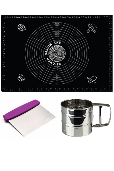 Atlas Mutfak بساط لف العجين متعدد الأغراض سيليكون أسود مقاس 45 سم × 65 سم، من...