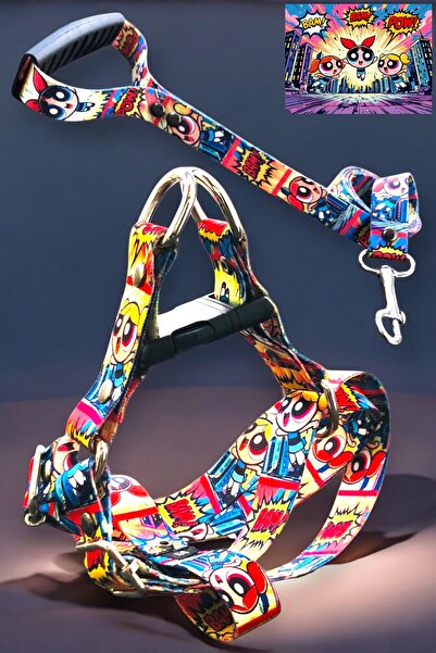 Angelapets طقم طوق وحزام للقطط والكلاب مطبوع