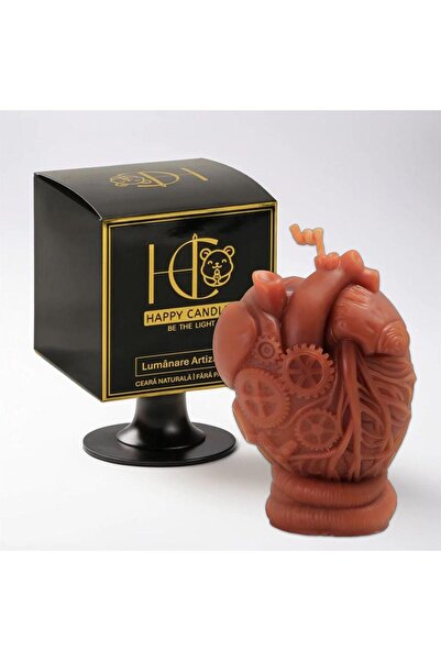 Happy Candles Beeswax Candle, Steampunk Heart, Model 2, Halloween