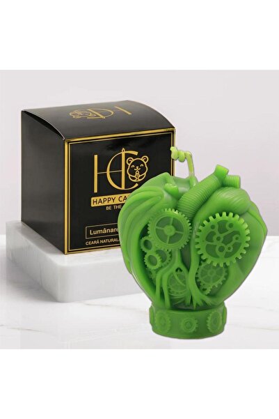Happy Candles Lumanare din ceara de albine, Inima Steampunk, Model 1, Halloween