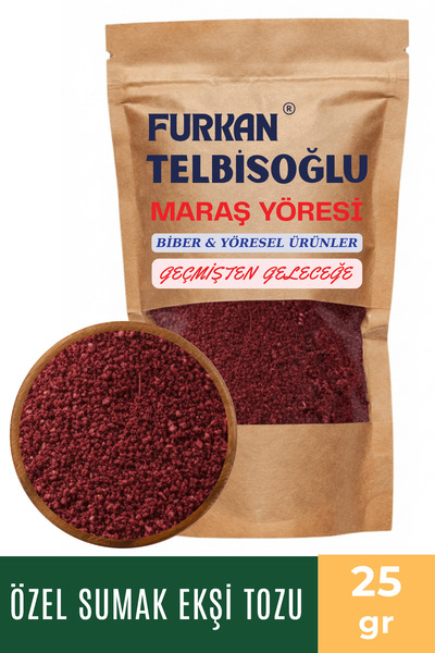 Furkan Telbisoğlu Maraş Yöresi Özel Sumak Ekşi Toz Külü (Organik,Katkısız,Yöresel) 25GR
