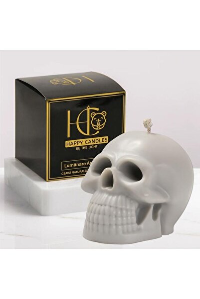 Happy Candles Lumanare parfumata din ceara de soia, Craniu, Piersica si afine...