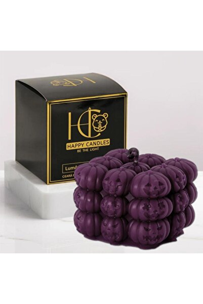 Happy Candles Lumanare din ceara de albine, Cub de Dovleci, Halloween