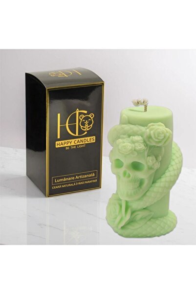 Happy Candles Lumanare parfumata din ceara de soia, Skull N' Roses, Placinta de dovleac, Halloween