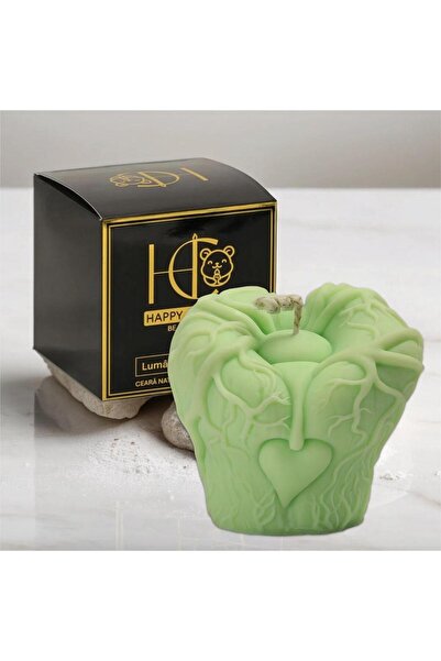 Happy Candles Lumanare parfumata din ceara de soia, Inimi Bantuite Model 1, Placinta de dovleac, Halloween