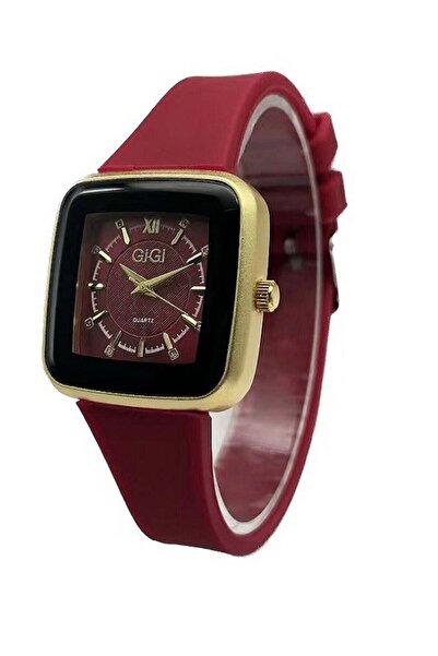 Gigi Analog Watch With Red Leather Strap