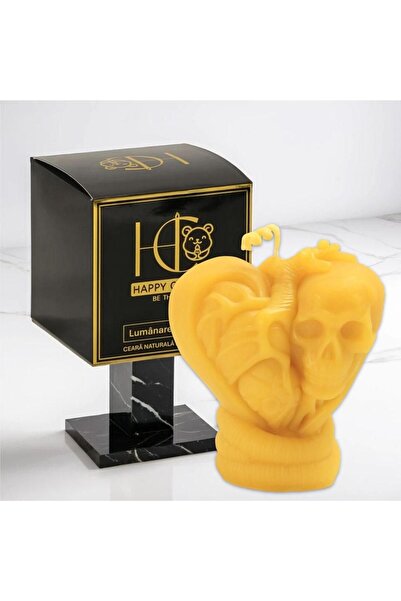 Happy Candles Lumanare din ceara de albine, Inima Steampunk, Model 4, Halloween