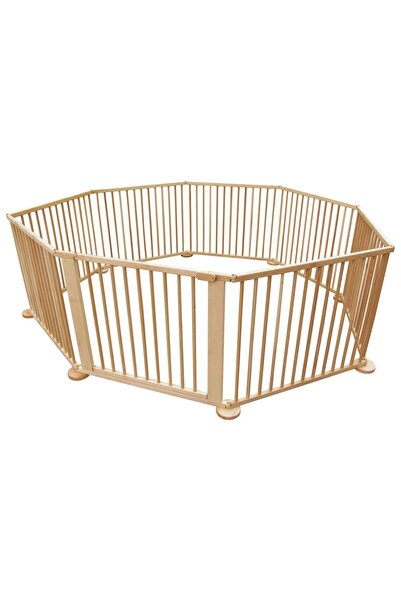 Primii Pasi Children's playpen 8 sides H87xL70 cm, made of solid beech, gate with locking system