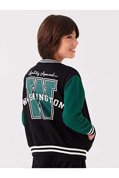 LC Waikiki Rahat Kalıp Nakışlı Erkek Çocuk Kolej Ceket (W3)