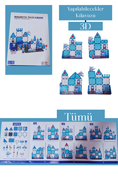 Boratila Toys Magnetic Building Blocks– Colorful 3-Dimensional 42-Piece Magnetic Block Police Theme Playset for Kids