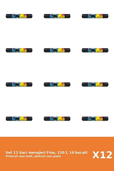 Fino Set 12 Saci menajeri Fino, 120 l, 10 bucati
