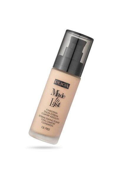 Pupa Made to last, Paraben-free, Long-lasting, Liquid foundation, 020, Light beige, 30 ml