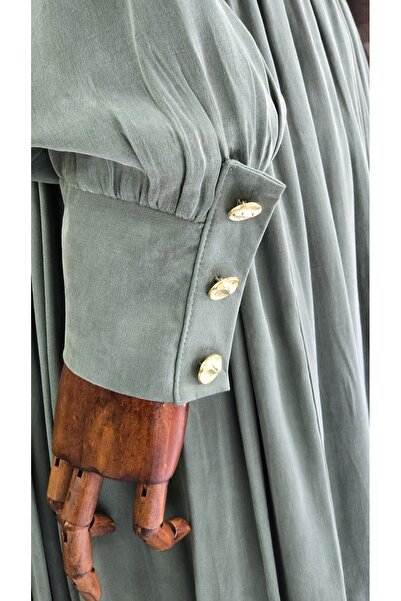 NANTİREA Green Silk Kupra Fabric Skirt Suit