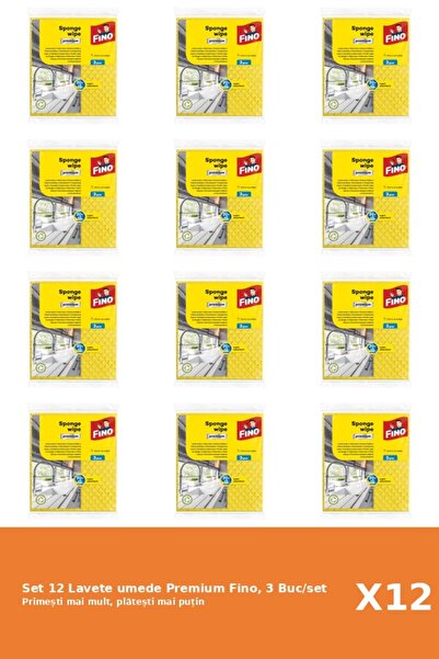 Fino Set of 12 Premium Fino Wet Wipes, 3 pcs/set