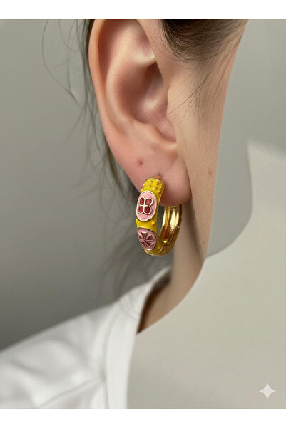 selfquality Paslanmaz Çelik Çok Renkli Mineli Küpe