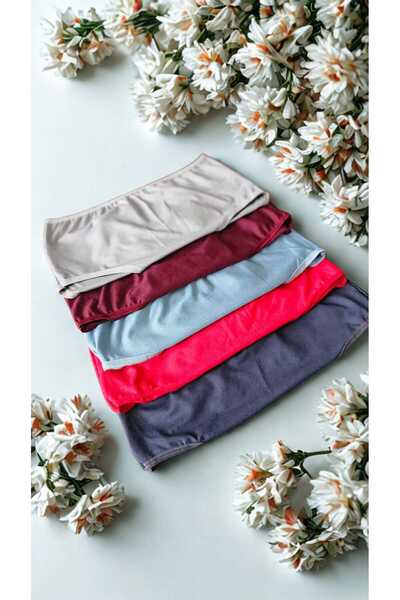 minecidem Kadın Büyük Beden Battal 2XL Esnek Penye Külot 5 Li Paket