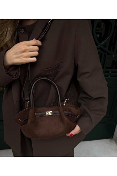 Butik Tacca Monella Model Suede Women's Hand and Shoulder Bag