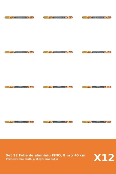 Fino Set 12 Folie de aluminiu FINO, 8 m x 45 cm