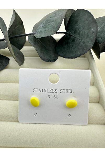 Tudivanyu Aksesuar أقراط نسائية من الفولاذ المقاوم للصدأ ذات طراز بسيط باللون...