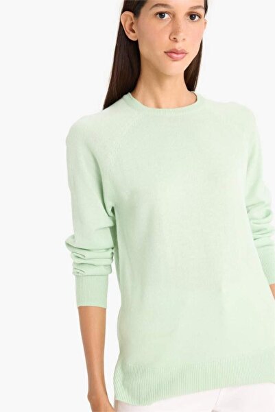 DeFacto Relax Fit Crew Neck Basic Plain Knit Sweater (25 Wn)