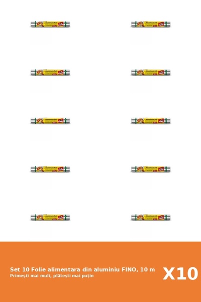 Fino Set 10 Folie alimentara din aluminiu FINO, 10 m