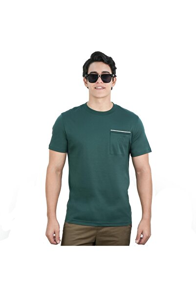 Giordano Men’s Liquid Touch Slim Fit Cotton Crew Neck Tee with Chest Pocket